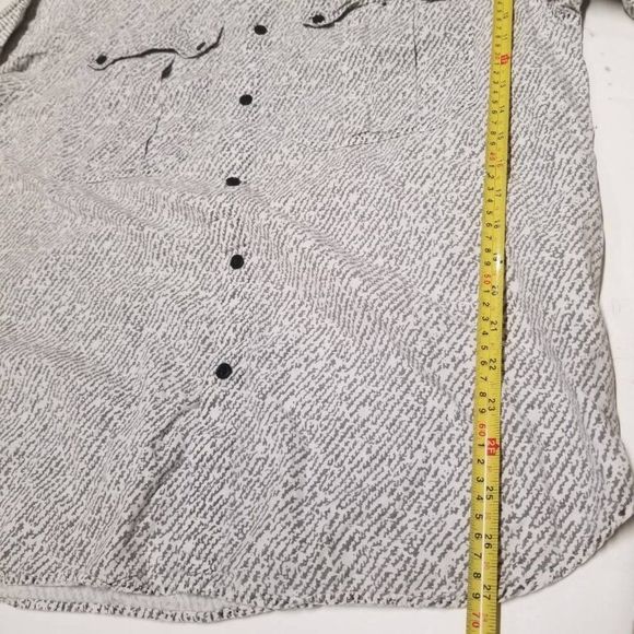 Tomato Mens Button Front Shirt Gray White Handwriting 100% Cotton Vintage XL - Picture 5 of 12